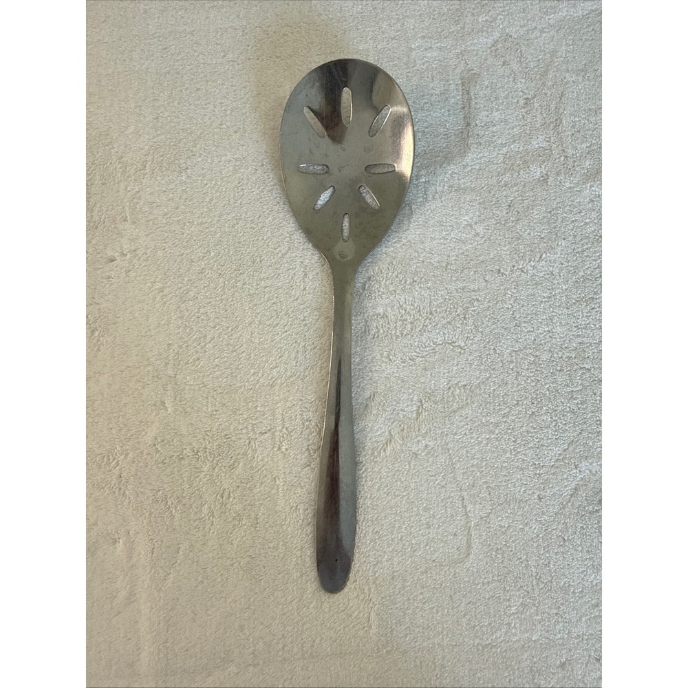 Vintage Stainless Slotted Small Serving Spoon Flatware